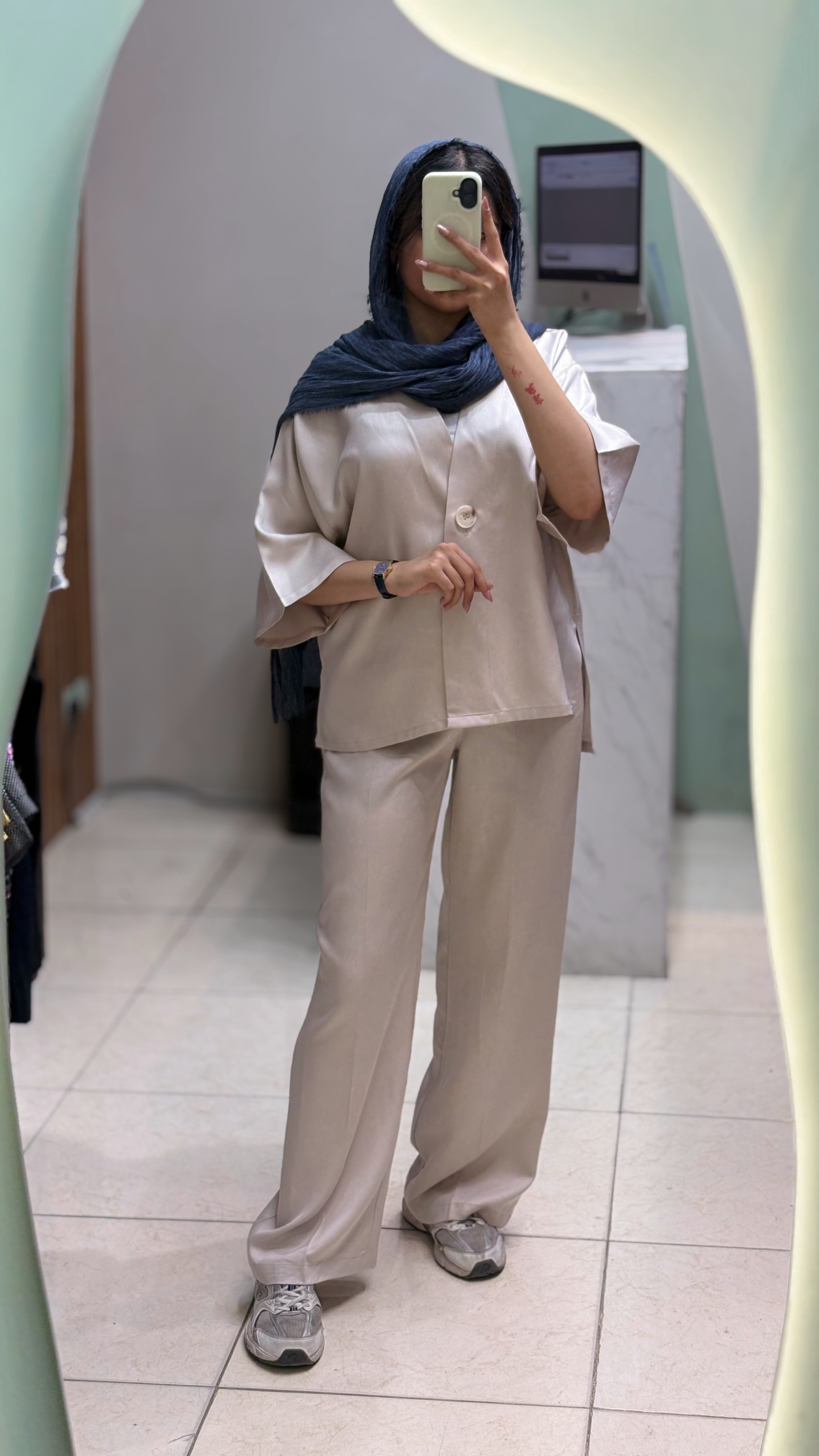 شلوار سیلک جیب دار